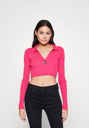 TJW BADGE COLLAR  - Strikkegenser - jewel pink