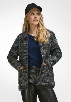 Strickjacke - petrol/cognac/multicolor