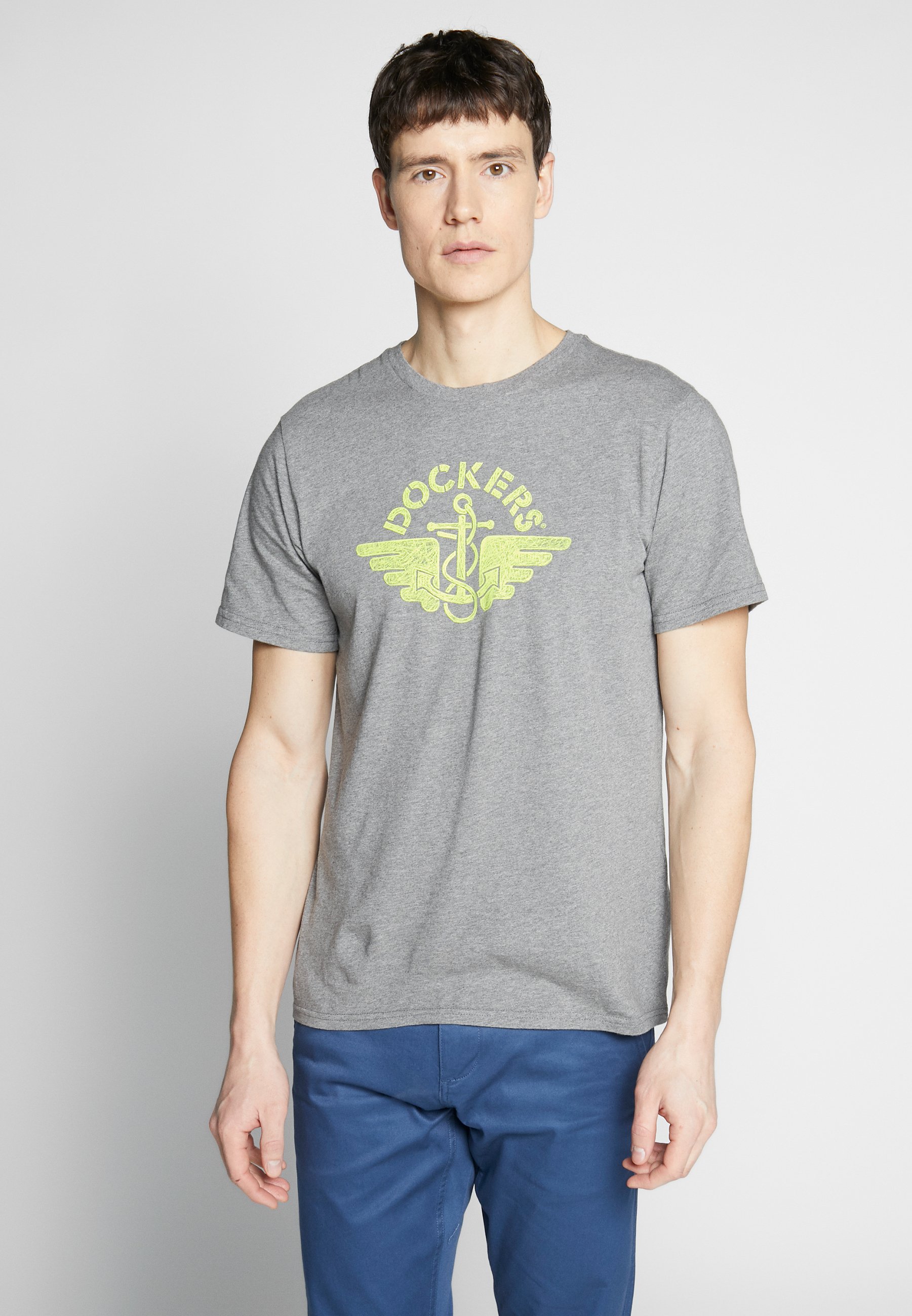 DOCKERS LOGO TEE T shirts med print gray Zalando.no DOCKERS LOGO TEE - T-shirts med print - blue petal/red