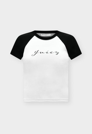 Juicy Couture, CONTRAST TEE - Тениска с щампа - white