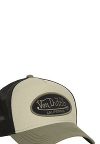 Beige und schwarze Von Dutch California Trucker-Kappe mit Netzrücken und gebogenem Schild.