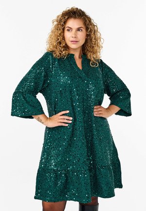 MIT V-AUSSCHNITT UND 3/4-ÄRMELN - Cocktailkjole / festkjole - rain forest