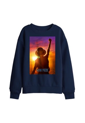 NETFLIX, ONE PIECE LUFFY SUNSET POSTER UNISEX - Sweatshirt - dark blue