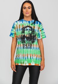 Paradiso Clothing BOB MARLEY SMOKE GRADIENT DIP DYE GRAPHIC PRINT UNISEX - Print T-shirt - white