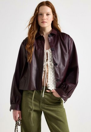 Giacca in similpelle - dark dusty red
