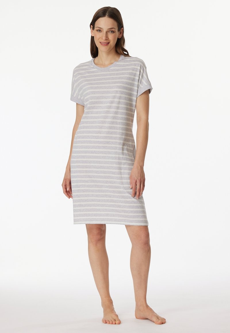 Schiesser MIT TASCHEN 1/2 ARM - Camicia da notte - silbergrau mel.