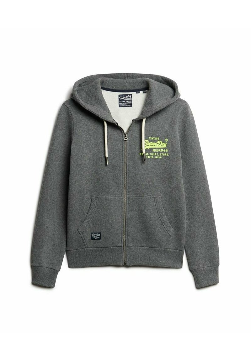 Superdry & Co Sweater met rits grijs