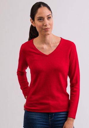 V-AUSSCHNITT  - Pullover - rot