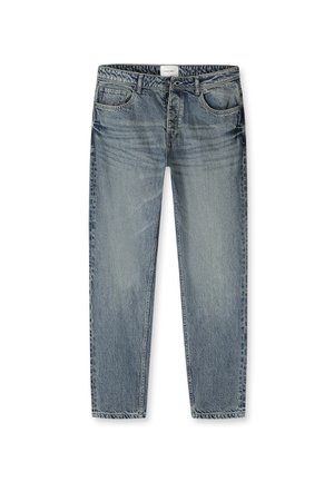 Lichtblauwe denim jeans met een rechte pasvorm, vijf-pocket ontwerp en subtiele vervaging. Heeft een gestikte zoom en een klassieke tailleband.