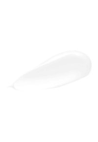 Crema o lozione bianca con una consistenza liscia e lucida, a forma di goccia, su uno sfondo bianco semplice.