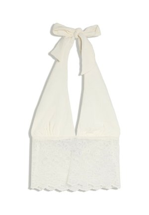 Bershka, LACE ASYMMETRIC TOP - Blouse - white