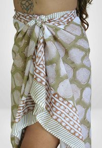 Be Sunset ALL OVER LEAVES WRAP - Dodaci za plažu - khaki