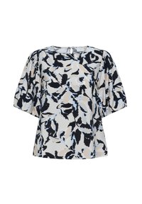 Izbrano, beige black blue blurry leaf