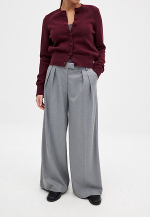 WIDE LEG MID WAIST - Hlače - light grey