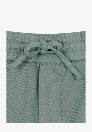 Hosen aus Baumwollmischung in einem sanften Grünton mit elastischem Bund, die Falten und eine subtile Textur für Komfort und Stil bieten.