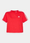ESSENTIALS 3 STRIPES SINGLE CROPPED - T-shirt estampada - better scarlet