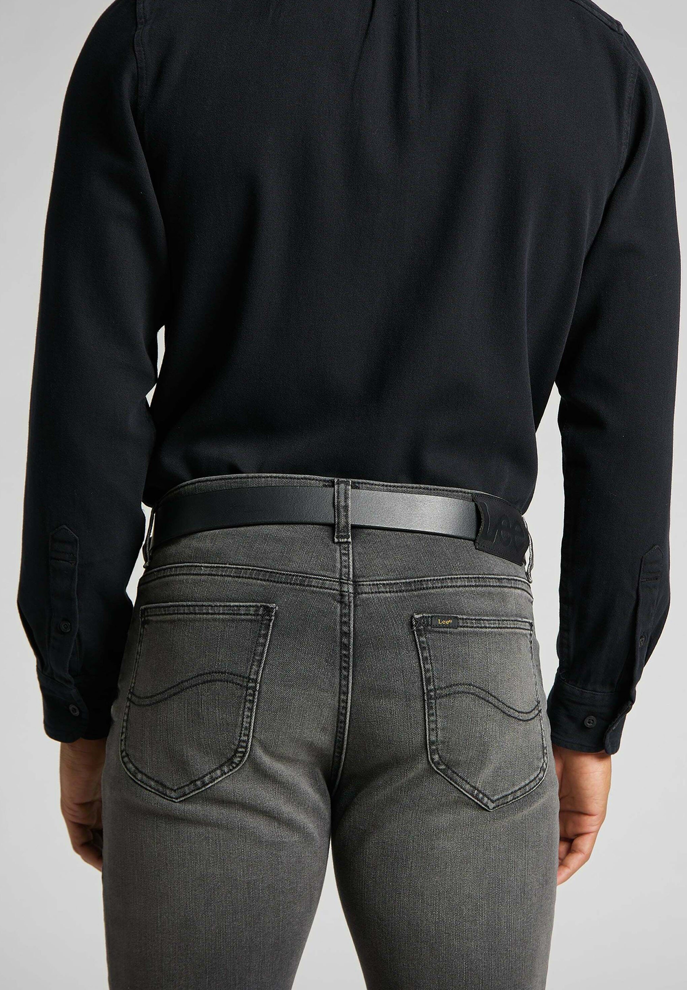 Lee Herren Gürtel Aus Kunstleder – Western-Stil Mit Metallschnalle, Verstellbar, Schwarz