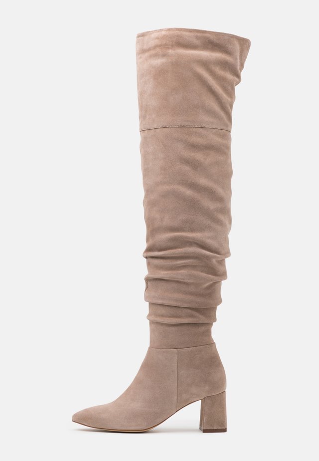 Beige Overknee Stiefel für Damen So gehen deine Beine in die
