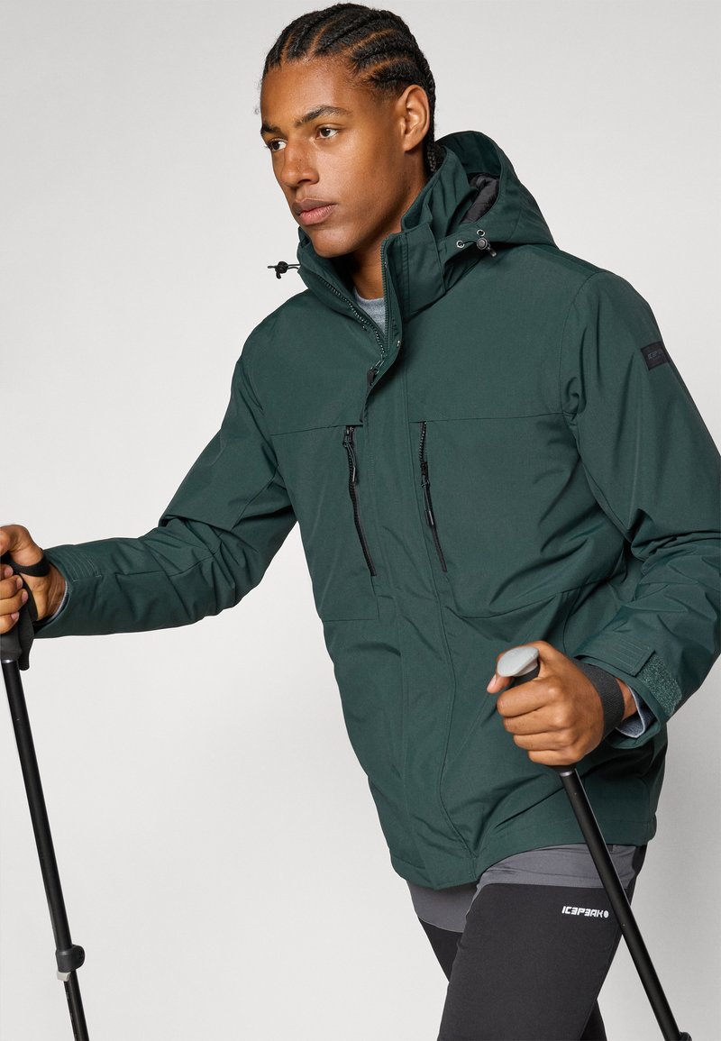 ICEPEAK Alston Giacca Uomo Impermeabile E Traspirante - Cappuccio Rimovibile
