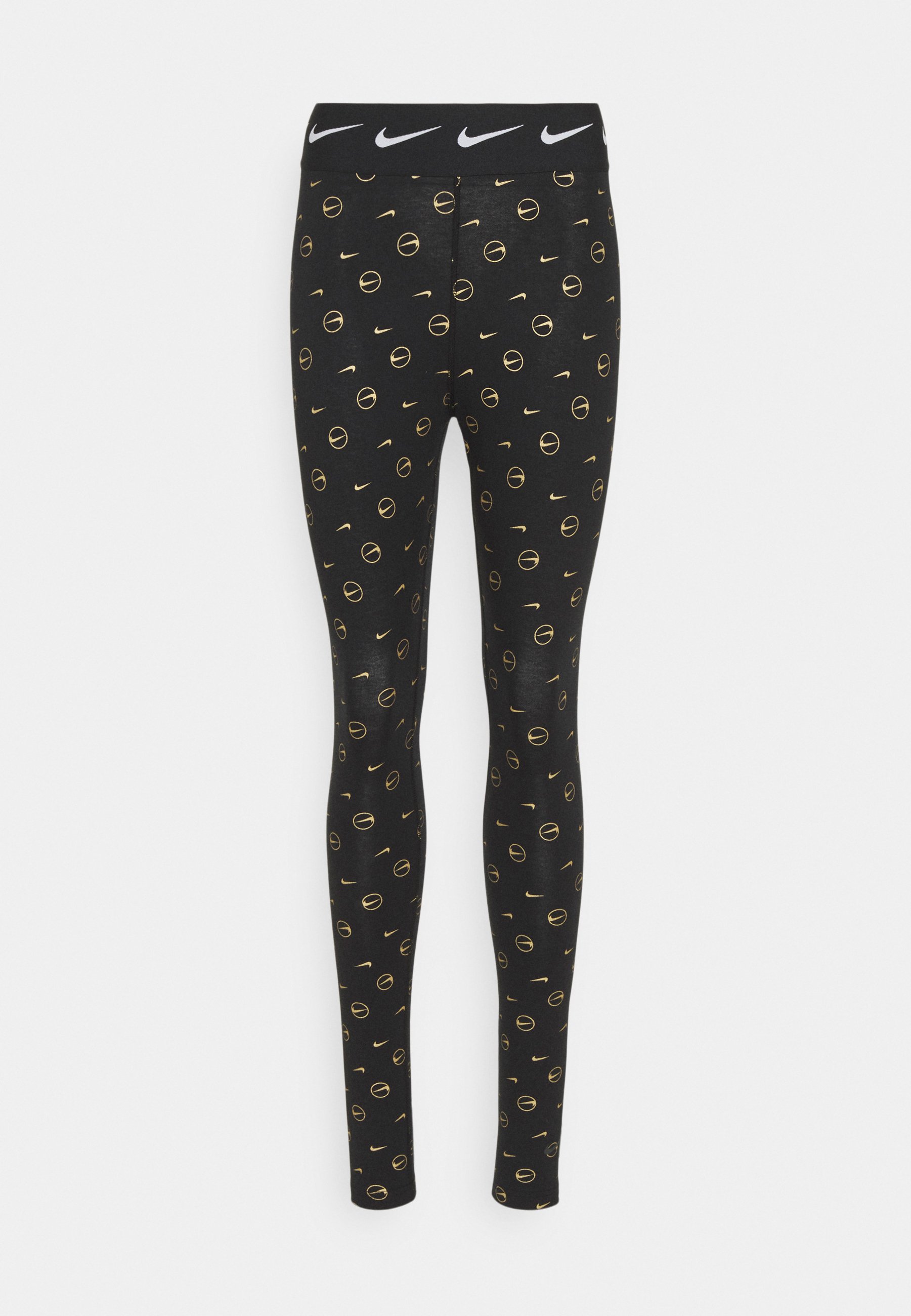 white and gold nike leggings