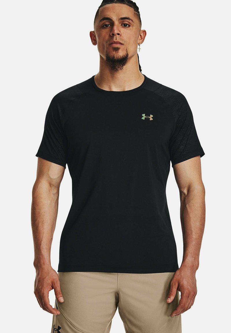 Under Armour RUSH VENT Sports Tshirt black/mottled black Zalando