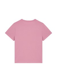 Korte mouwen T-shirt in lichtroze. Katoenen materiaal, klassiek ronde hals ontwerp, gladde textuur en een plain achterkant zonder patronen of accenten.