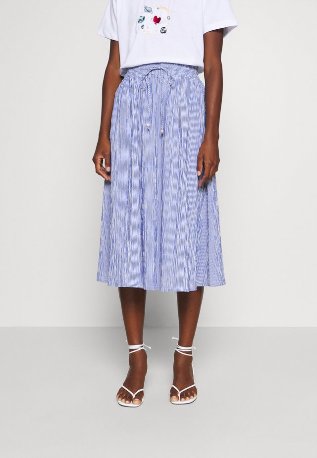 MIDI SKIRT STRIPED - A-linjainen hame - deep indigo