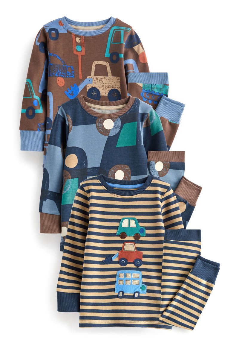 Next SNUGGLE 3 PACK SET - Pyžamová súprava - brown blue transport