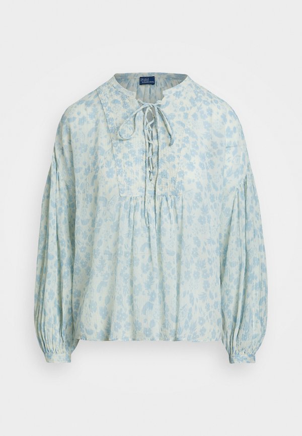 Floral Gauze Tie Neck Top - Blouse4