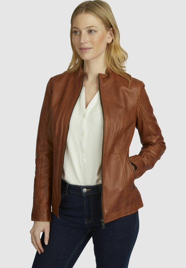 Lederjacke - cognac