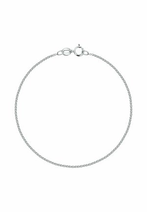 Silberne Kettenarmband mit einem zarten, verdrehten Glieddesign. Es verfügt über einen sicheren Karabinerhaken und ist etwa 18 cm lang.