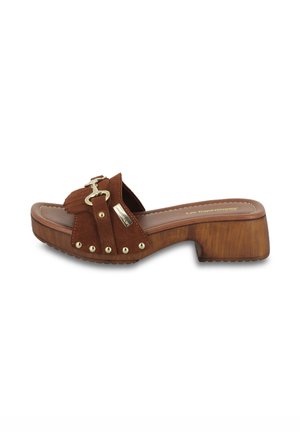 PERNY - Zuecos - cognac color