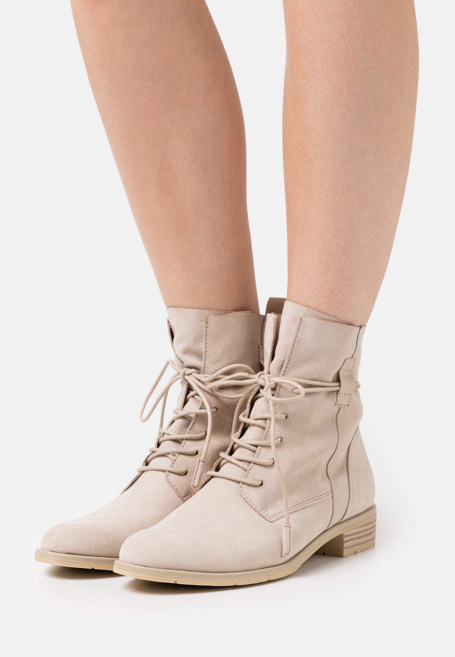 Marco Tozzi Boots Schnurstiefelette Dune Nude Zalando De