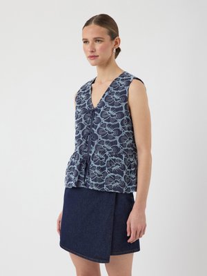 YASIREKA TIE TOP - Topper - blueberry/clear sky