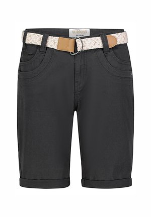 STRETCH BERMUDA MIT GÜRTEL - Shorts - dunkelgrau