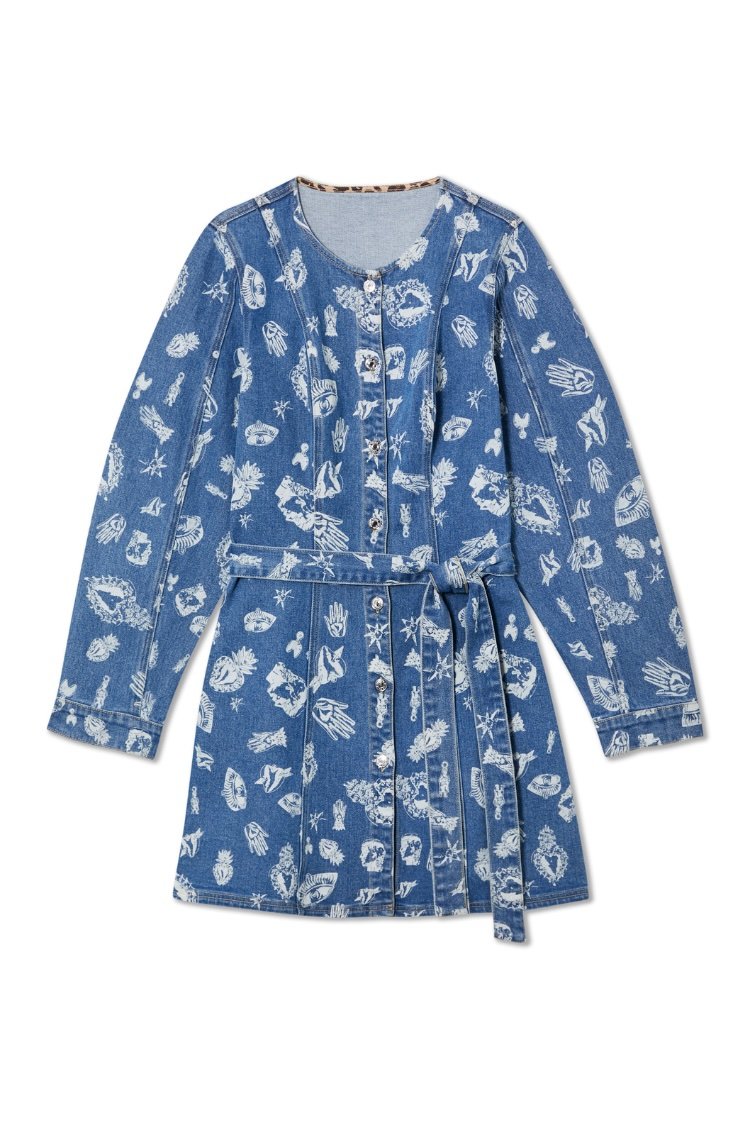 Never Fully Dressed Jeansjurken blauw