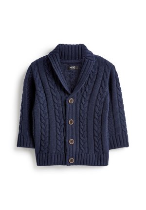 Next SHAWL COLLAR CABLE CARDIGAN - Vest - navy blue