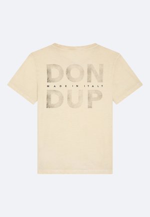 GIROCOLLO CON LOGO - T-shirt con stampa - beige