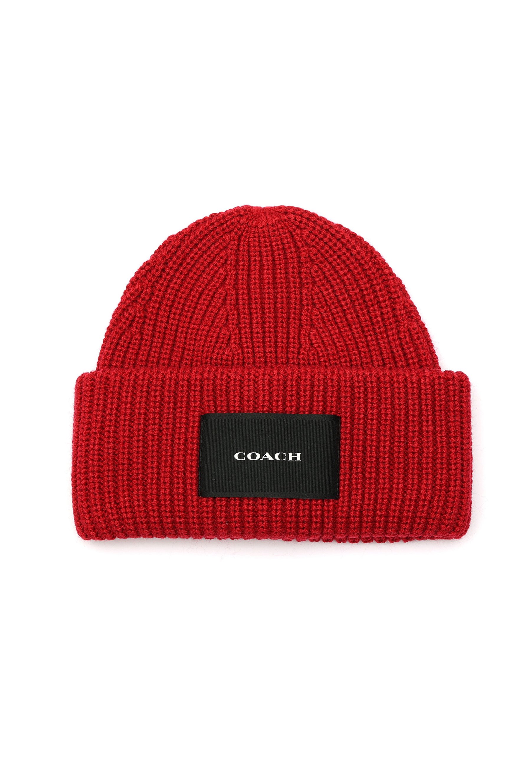 NWT ❤️ Coach Patch Knit Beanie in vibrant red Coach - Brandclub - Coach Womens Patch Beanie main image 2