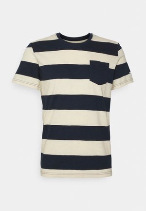 SLUB - T-paita - navy cream