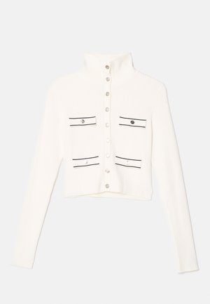 sandro CARDIGAN POCHES RAYE - Adīta jaka - ecru