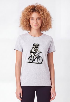 watapparel, MOPS AUF FAHRRAD - T-shirt print - cool heather grey