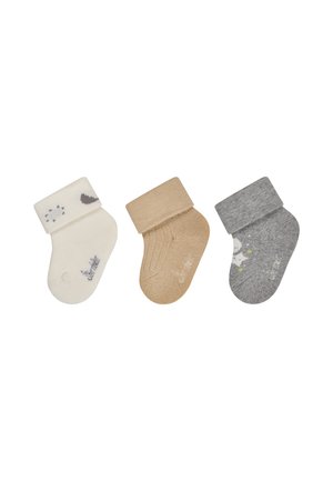 Sterntaler, BABY SOCKEN MIT UMSCHLAG 3ER PACK PLANETEN, RIPPE UND PLANETEN UNISEX - Socks - ecru
