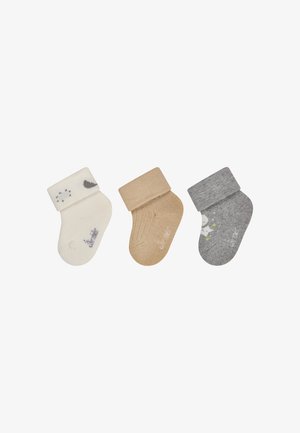 Sterntaler, BABY SOCKEN MIT UMSCHLAG 3ER PACK PLANETEN, RIPPE UND PLANETEN UNISEX - Socks - ecru