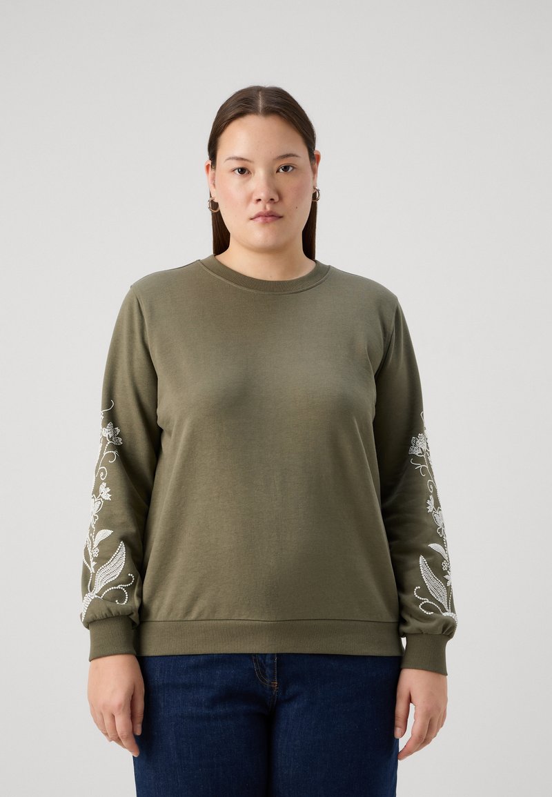 ONLY Carmakoma CARSONNY O NECK - Sweatshirt - kalamata
