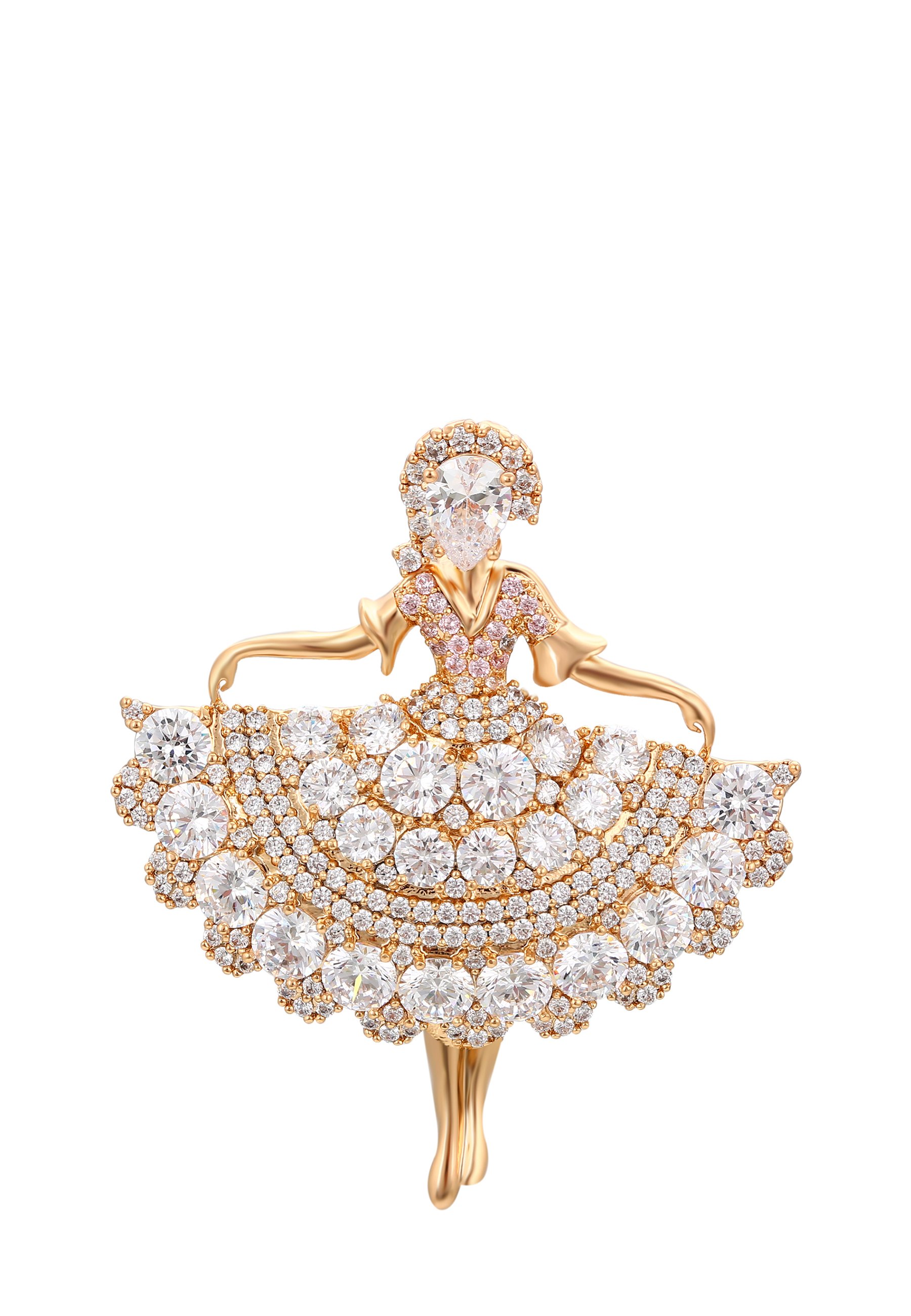 Avalaya Broche Rosa Cristal Rosa, Cristal, Sin Gemas