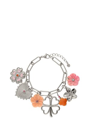 WITH CLOVER AND FLOWERS - Armband - silver-coloured