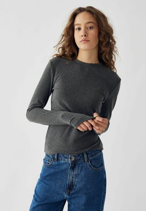 LIDIE - Pikkade varrukatega topp - dark grey melange