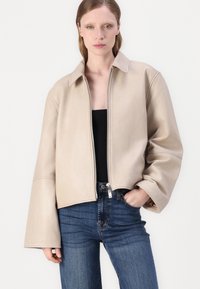 Samsøe Samsøe SALYLO JACKET - Læderjakker - washed white pepper