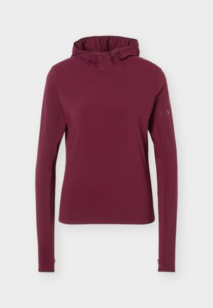 adidas by Stella McCartney, RUNNING HYBRID OPEN BACK HOODED LONG SLEEVE - Hoodie - maroon